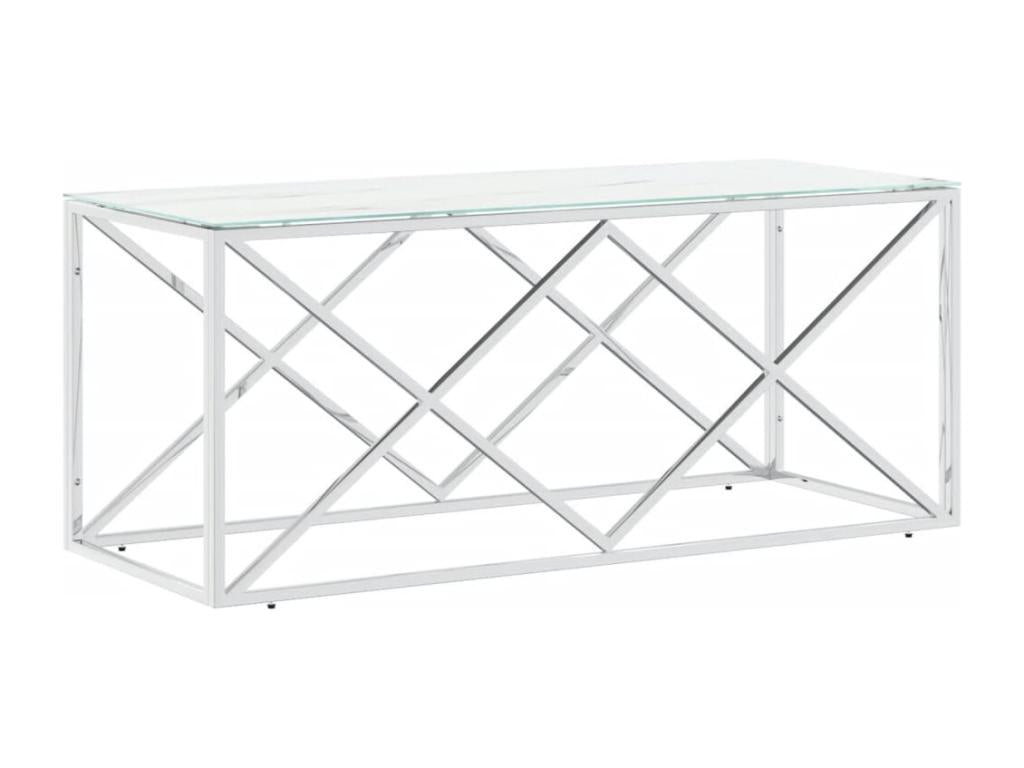 Coffee table 110x45x45 cm stainless steel and glass VDSV16892