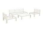 5-seater aluminum garden furniture set – deep seats – Domopure – Natural VVON85484