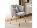 Velvet dining chair - 62x54.5x77 cm - with backrest - Metal legs - Grey GJSS94339