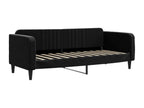 Daybed with pull-out bed, black velvet, 80x200 cm, VCGS32781