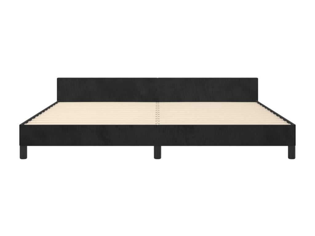 Black Velvet Bed with Headboard 200x200 YGEB98925