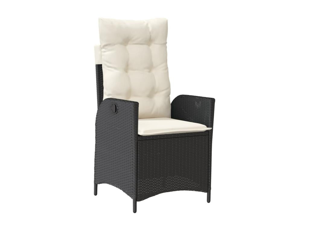 9-piece garden dining set with cushions, black resin wicker YLFE97109