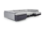 Chicyla 340cm U-shaped right-hand convertible sofa in light grey fabric with storage compartment TXLD88641
