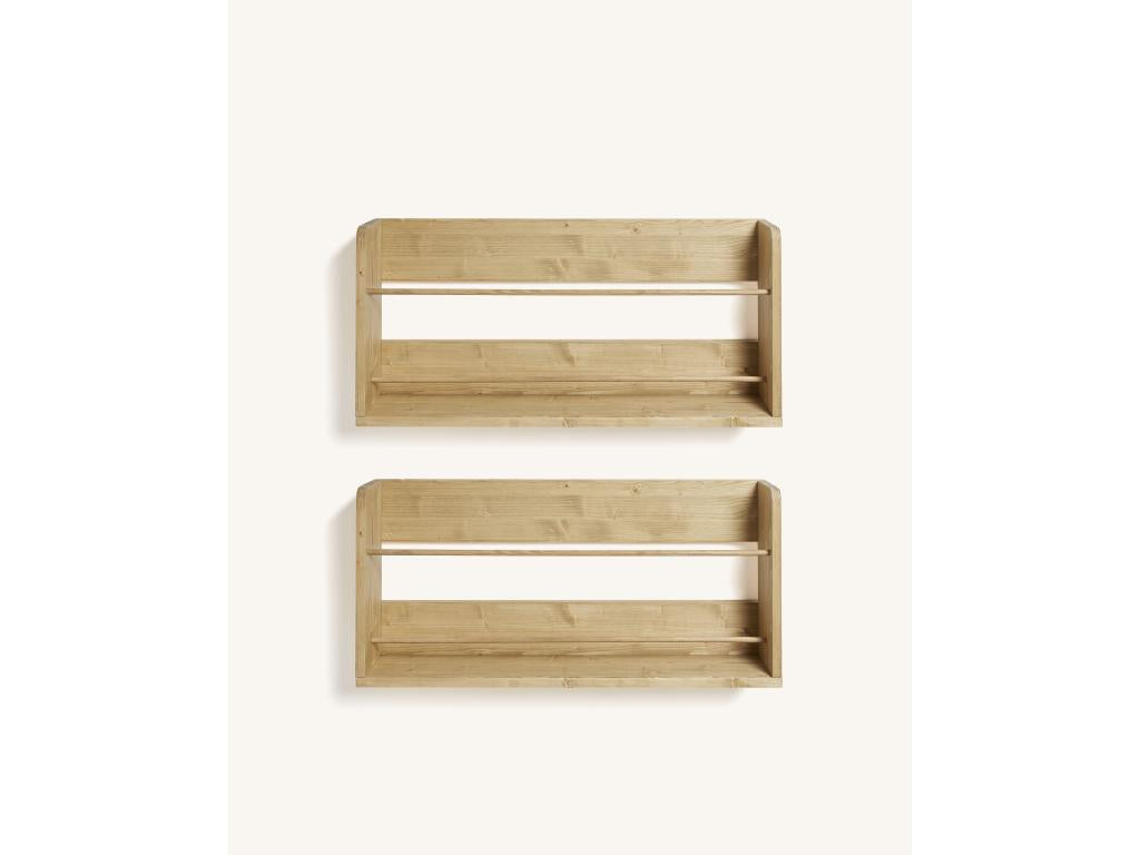 Chicyla YZMH62662 Wooden Wall-Mounted Shoe Rack, 2 Units, Natural Finish
