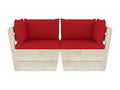 2-seater pallet garden sofa with cushions, spruce wood, 2 ONBM16211