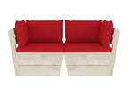 2-seater pallet garden sofa with cushions, spruce wood, 2 ONBM16211