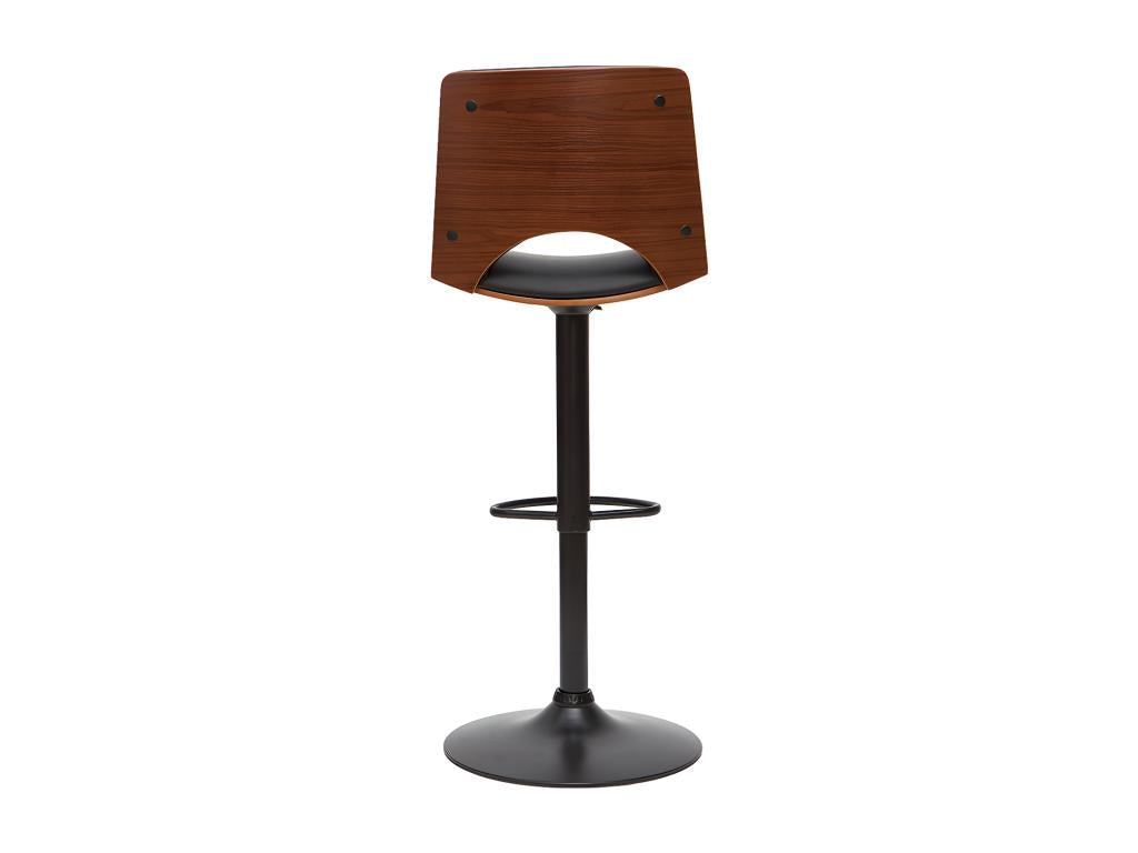 Domopure TFZE00091 Adjustable Black and Dark Wood Designer Bar Stool