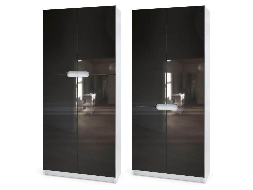 Office Cabinet, Matte White and Nordic Oak Finish, WxHxD 82x185x37 cm, GJJT54731