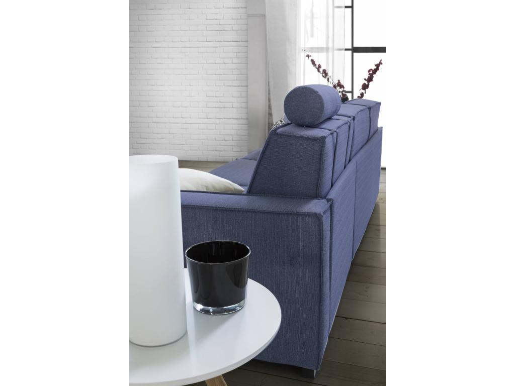 Domopure 3-seater sofa, Made in Italy, fabric living room sofa with standard armrests, 220x95h90 cm, Blue, UEUJ69706