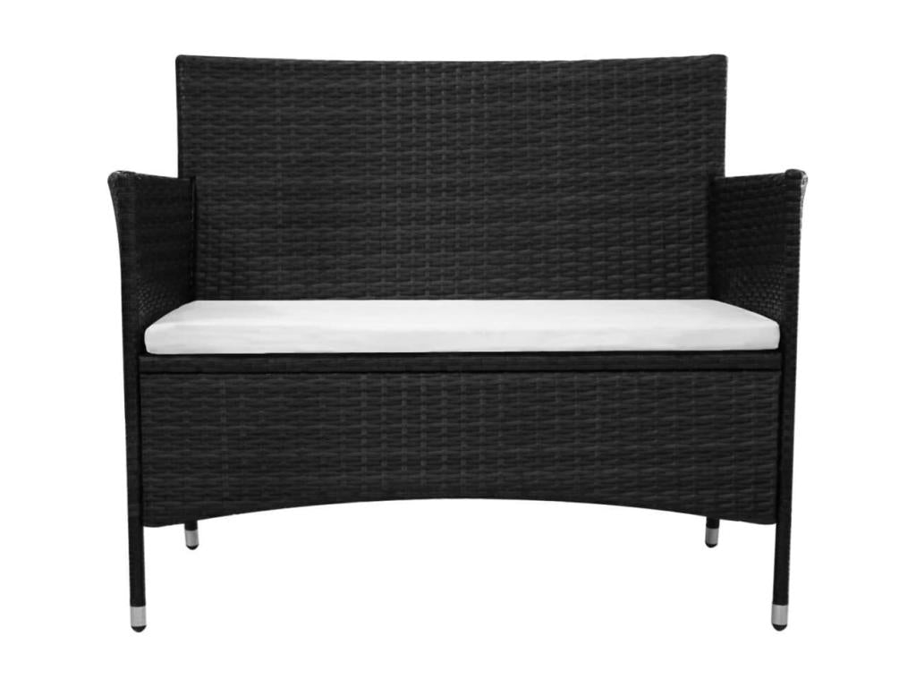 Garden bench, black resin furniture, 100x58x84 cm, 02 0011144 YEZZ09062
