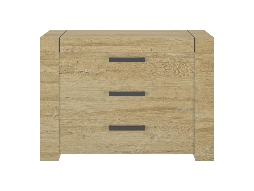 140x190cm LED touch-sensitive bed and light wood chest of drawers - LT5083 VOCB36431