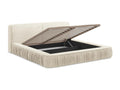 Upholstered bed with storage 198x238 - Chenille - light beige - Chicyla ODBH33850