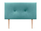 Domopure Smooth Velvet Headboard with Buttons 80x105 with Bed Legs 80/90 - Turquoise LTGS04740