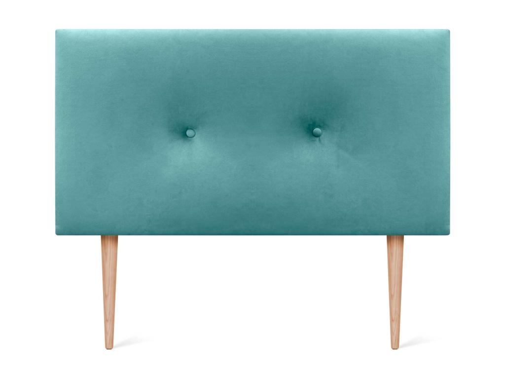 Domopure Smooth Velvet Headboard with Buttons 80x105 with Bed Legs 80/90 - Turquoise LTGS04740