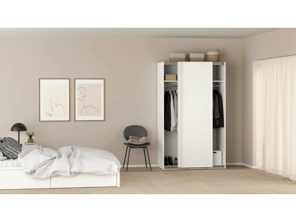 Domopure 2-Door Multipurpose Wardrobe, Multifunctional Furniture, Shoe Rack, Shoe Storage for Wardrobe, 119x65x200 cm, White, ITRM28860