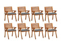 Garden chairs with cushions, 8 pieces, solid Domopure wood, YQUW38472