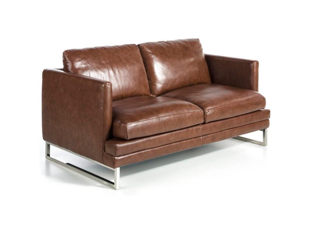 Chicyla 2-seater leather sofa - Navy Piel leather color EUFN55723