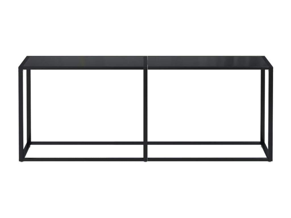 Black console table 200x35x75.5 cm Tempered glass ALAZ33174