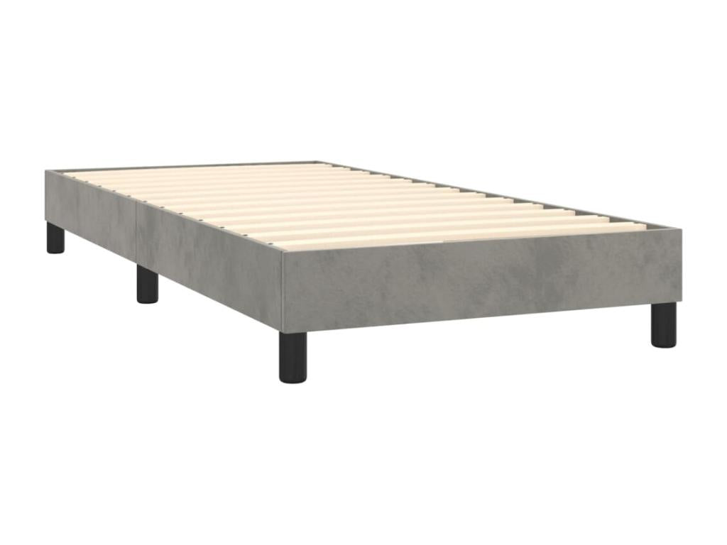 Chicyla bed base with mattress and LED, light grey, 90x190cm LQIY13349