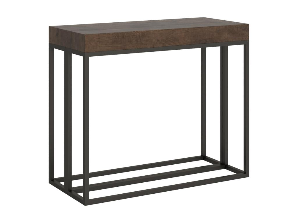 Extendable console table 90x40/196 cm Epoca Small Walnut with Anthracite frame KKXZ81218