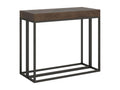 Extendable console table 90x40/196 cm Epoca Small Walnut with Anthracite frame KKXZ81218
