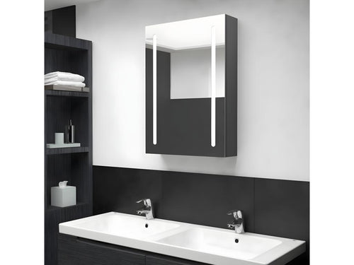 Grey LED mirrored bathroom cabinet 50x13x70 cm OYJC31585