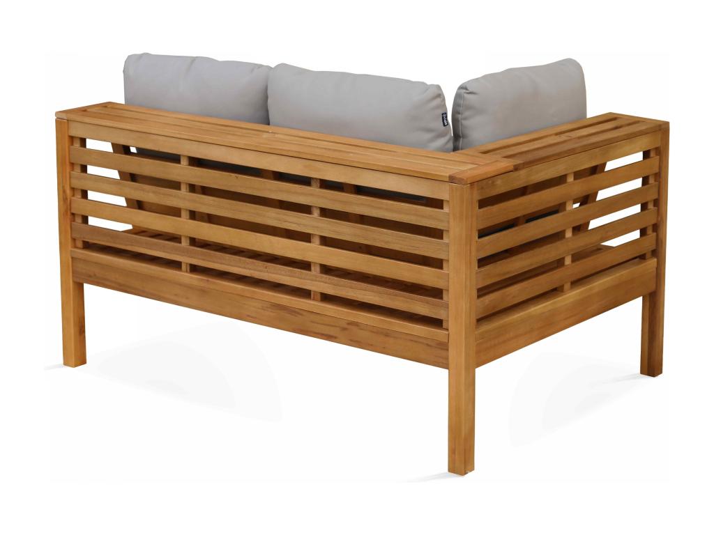 Domopure KPNX34194 Low Eucalyptus Wood Garden Sofa (Left-Handed)