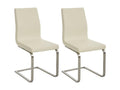 Set of 2 rocking chairs - Faux leather / Stainless steel - Cream - Domopure CVEL08356