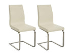 Set of 2 rocking chairs - Faux leather / Stainless steel - Cream - Domopure CVEL08356
