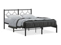 Metal bed frame with black headboard 140x200 QRAP44224