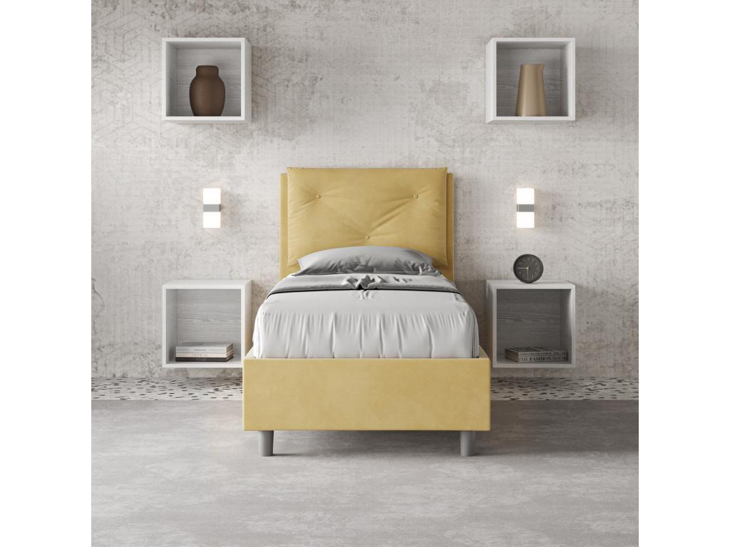 Chicyla ochre microfiber upholstered storage bed 80x200 YHCS40646