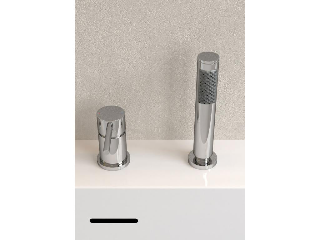 Domopure FOQS98362 Chrome 3-Hole Deck-Mounted Bath Mixer Tap