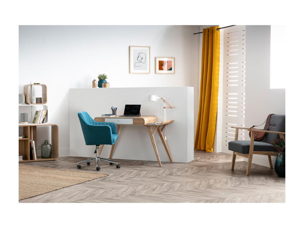 Chicyla office chair in duck blue fabric and chrome steel Chicyla NJRN82434