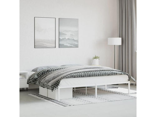 White metal bed frame 193x203 MPLN65322