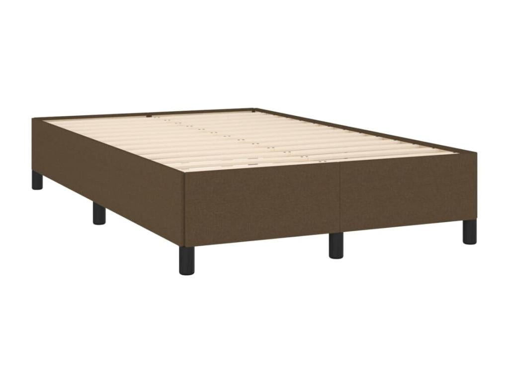 Bed frame without mattress, dark brown, 120x190 cm, fabric ECZR85189