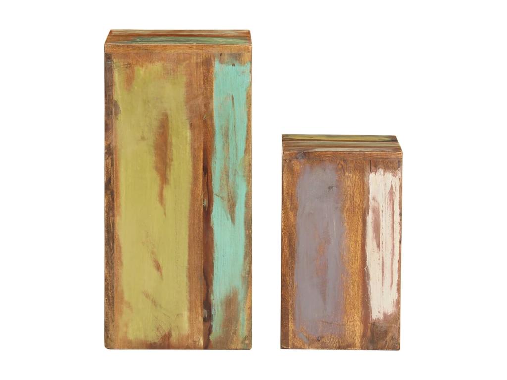 2-piece side tables, solid reclaimed wood LVII83282