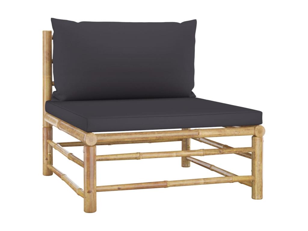 Domopure RJEZ95164 6-piece garden furniture set with dark grey cushions