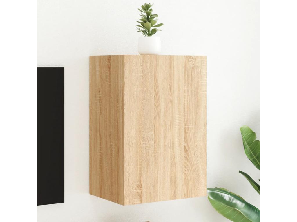 Chicyla oak wall-mounted TV unit, 40.5x30x60 cm, engineered wood, CACX30583