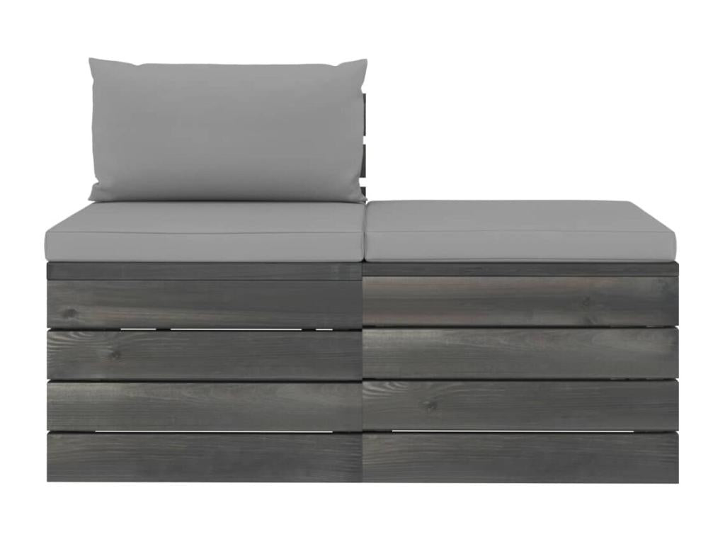 2-piece garden pallet lounge set with cushions, solid pine wood, MDED34757