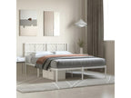 Metal bed frame with white headboard 140x190 QKPL77289