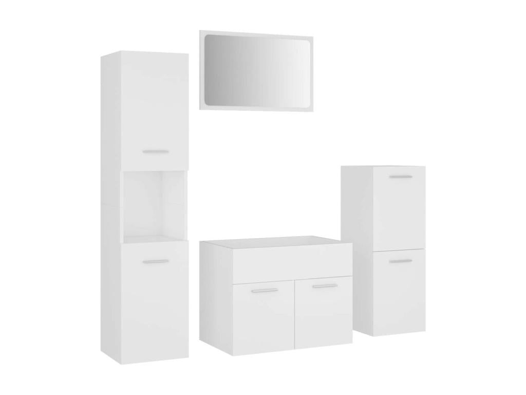 White Bathroom Furniture Set 8 HNLO75641