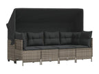 5-piece garden furniture set with grey resin wicker cushions AOYP44472