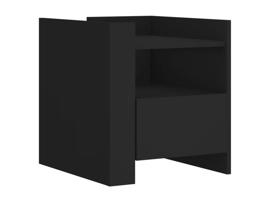 Domopure Premium - Black bedside table 45x50x50 cm engineered wood WVUL28958