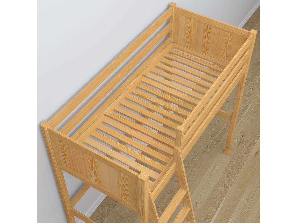 Wooden loft bed N04 Natural Pine 80x180 BGUP70268
