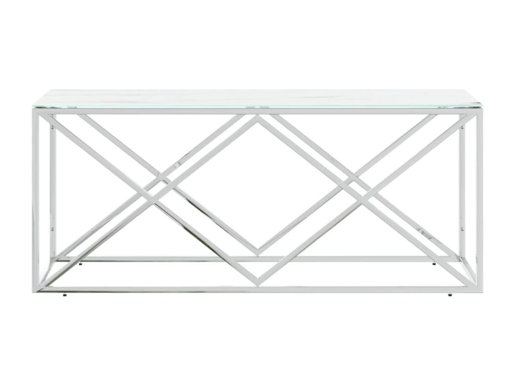 Coffee table 110x45x45 cm stainless steel and glass VDSV16892
