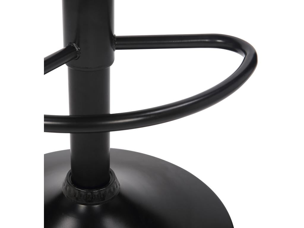 Set of 2 Bar Stools - Velvet / Matte Black Metal - Grey - Domopure ECGX72491