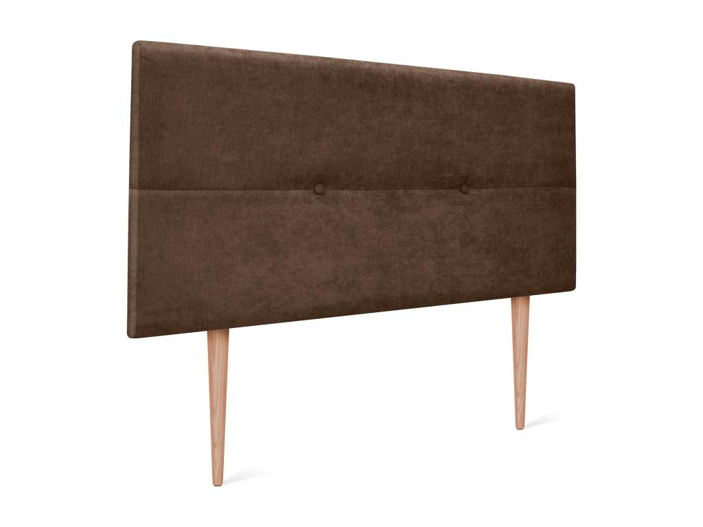 Chicyla Aqualine Fabric Headboard with Buttons 90x105cm with Legs for 80/90cm Beds - Brown DZQE20881