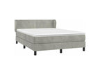 Domopure bed base and mattress, light grey, 140x200 cm, velvet, RBMZ36074