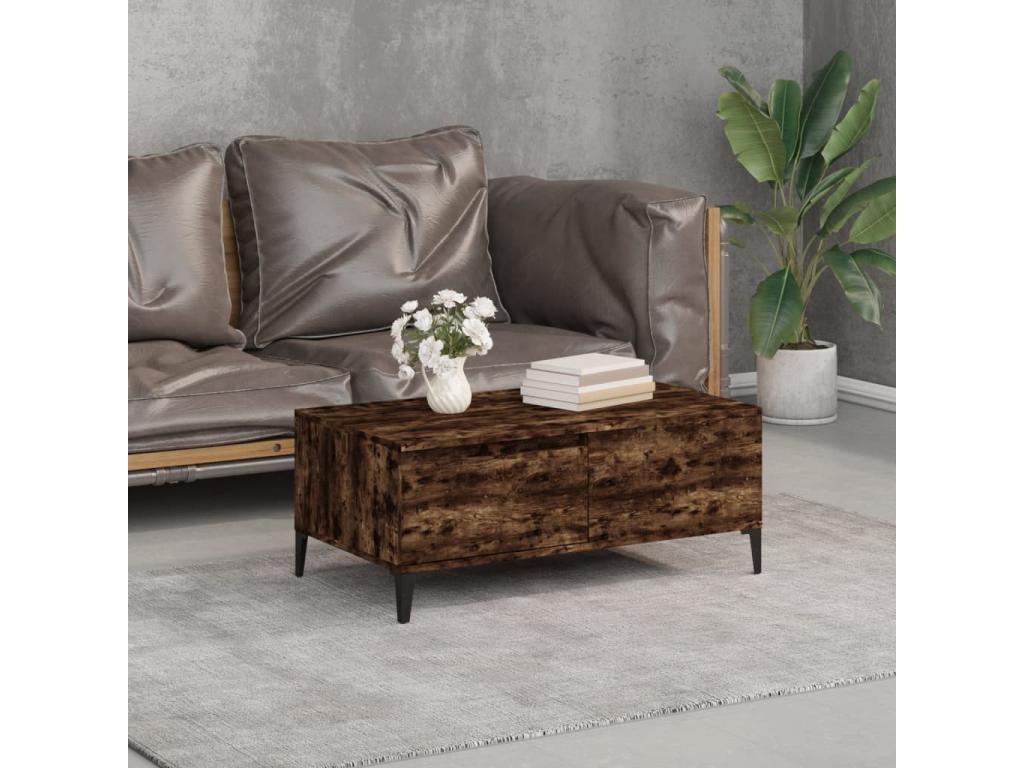 Smoked Oak Coffee Table 90x50x36.5 cm Engineered Wood YGIC32349