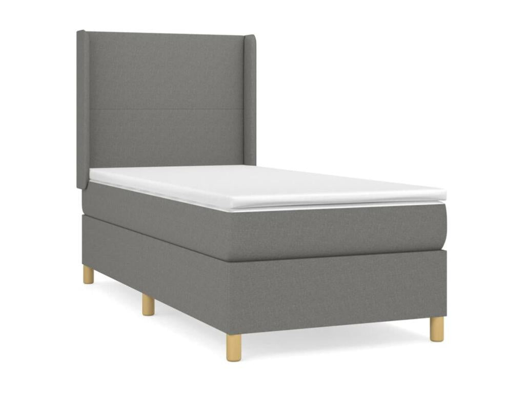 Chicyla bed base with dark grey mattress 100x200 Fabric YVZW24341